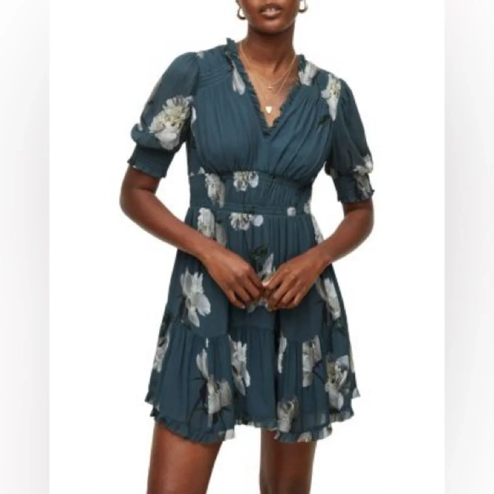 ALLSAINTS Via Cordelia Shirred Dress - Picture 1 of 9